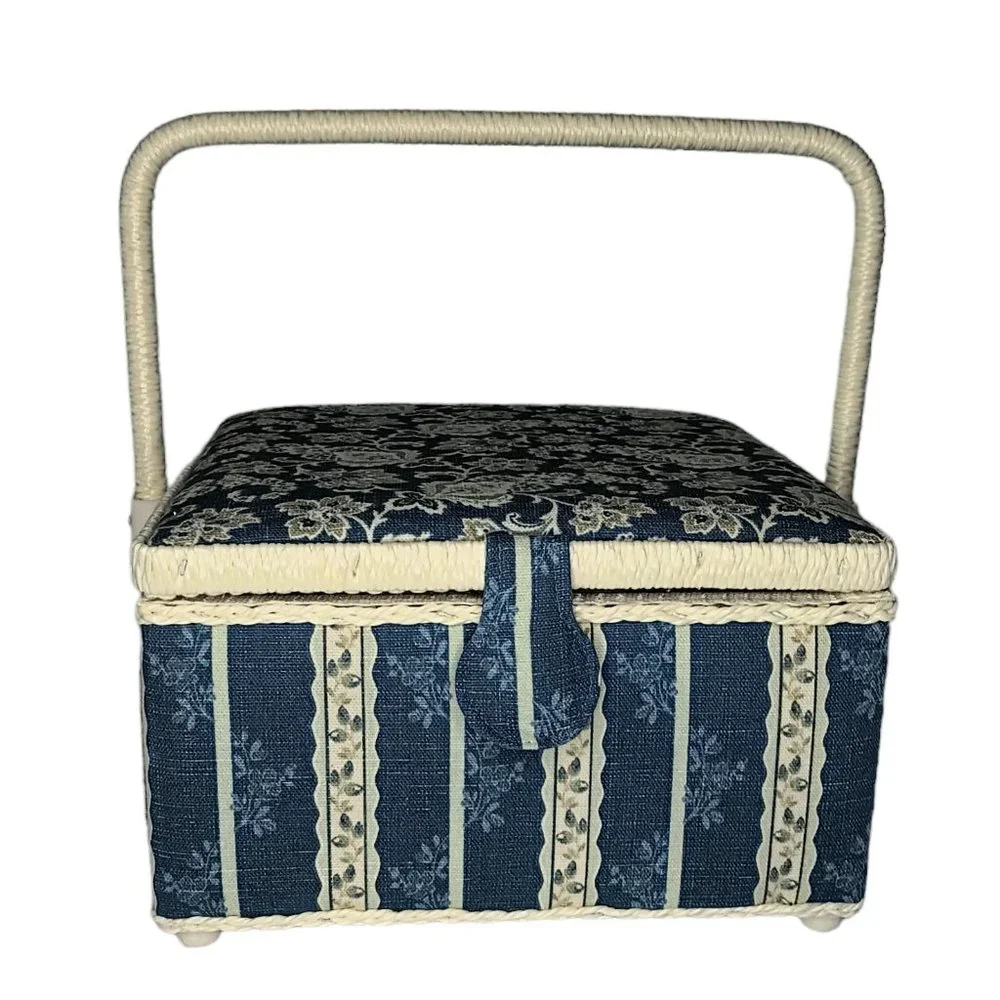 Vintage Sewing Basket Floral Square with Handle NWT 2006 St Jane